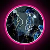 Vibrant RGB metal ocean-inspired electronic display art neon sign panel