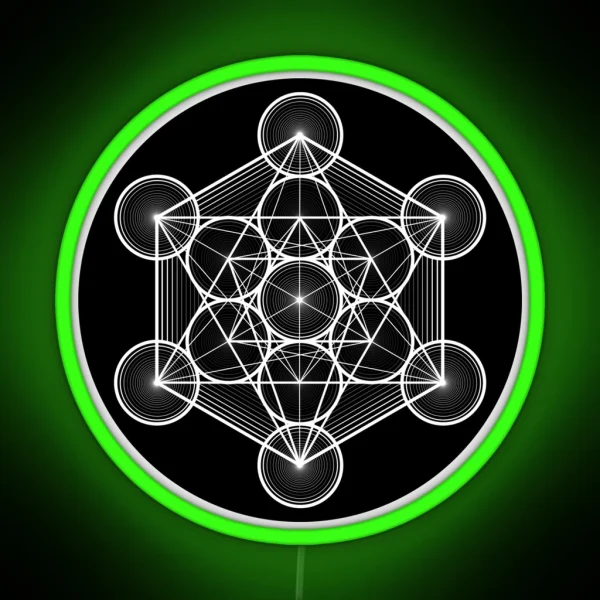 Metatron S Cube In Black RGB Neon Sign