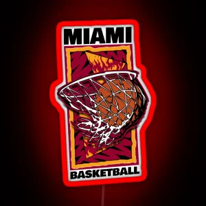 Miami Basketball 90 S Style RGB Neon Sign