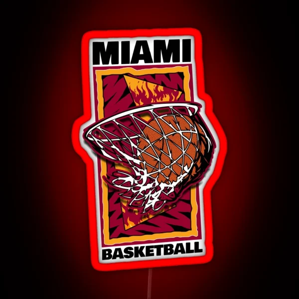 Miami Basketball 90 S Style RGB Neon Sign