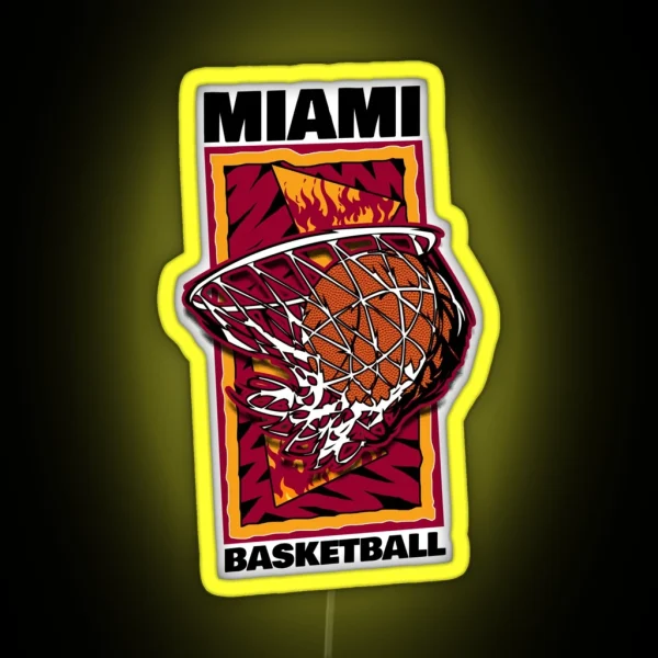 Miami Basketball 90 S Style RGB Neon Sign