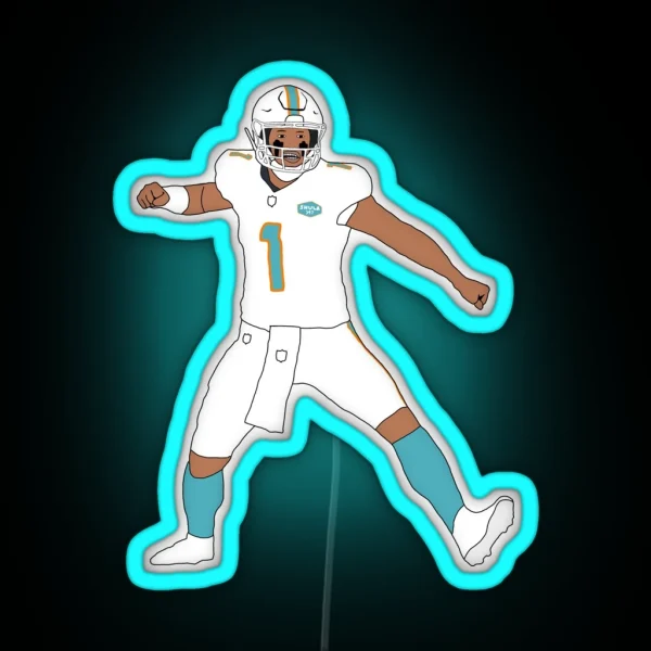 Miami Dolphins Tua Tagovailoa First Career Touchdown RGB Neon Sign