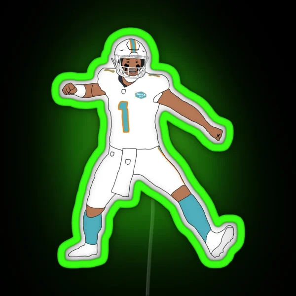 Miami Dolphins Tua Tagovailoa First Career Touchdown RGB Neon Sign