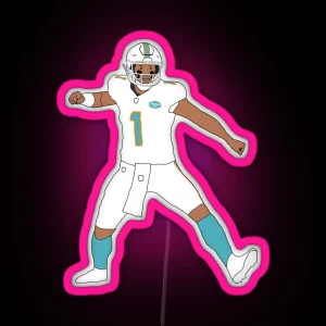 Miami Dolphins Tua Tagovailoa First Career Touchdown Celebration RGB Neon Sign