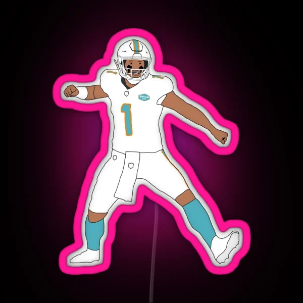 Miami Dolphins Tua Tagovailoa First Career Touchdown RGB Neon Sign