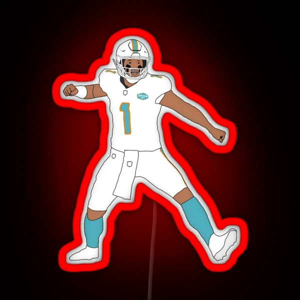 Miami Dolphins Tua Tagovailoa First Career Touchdown RGB Neon Sign