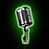 Neon Mic Sign with Multi Color RGB Lighting Effects