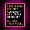 Michael Saylor's iconic bitcoin investment wisdom quote in vibrant glow.