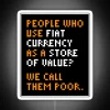 Michael Saylor's influential Bitcoin quote in vibrant RGB color neon.