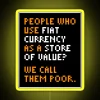 Eye-catching RGB LED quote display of Michael Saylor's Bitcoin wisdom