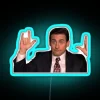 Vibrant Michael Scott-inspired rock and roll themed RGB neon sign.