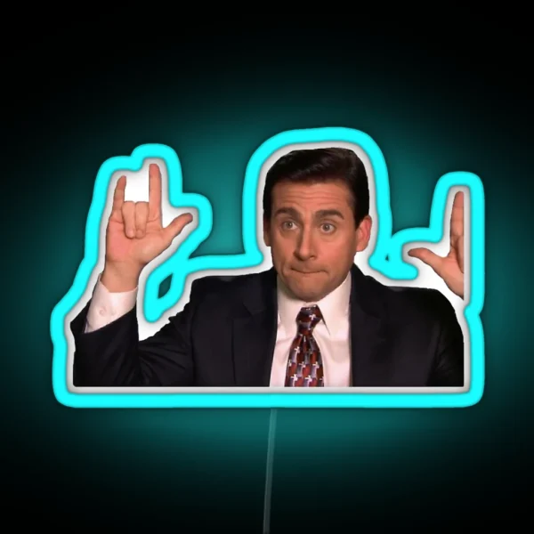 Michael Scott Rock N Roll Sign RGB Neon Sign