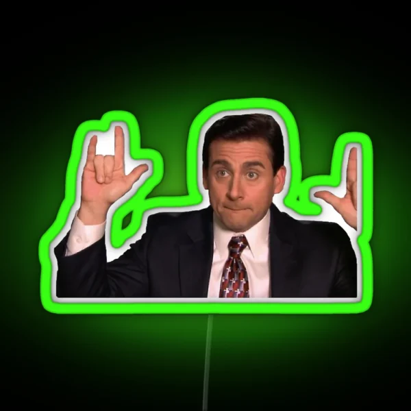 Michael Scott Rock N Roll Sign RGB Neon Sign