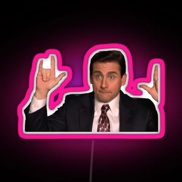 Michael Scott Rock N Roll Sign RGB Neon Sign