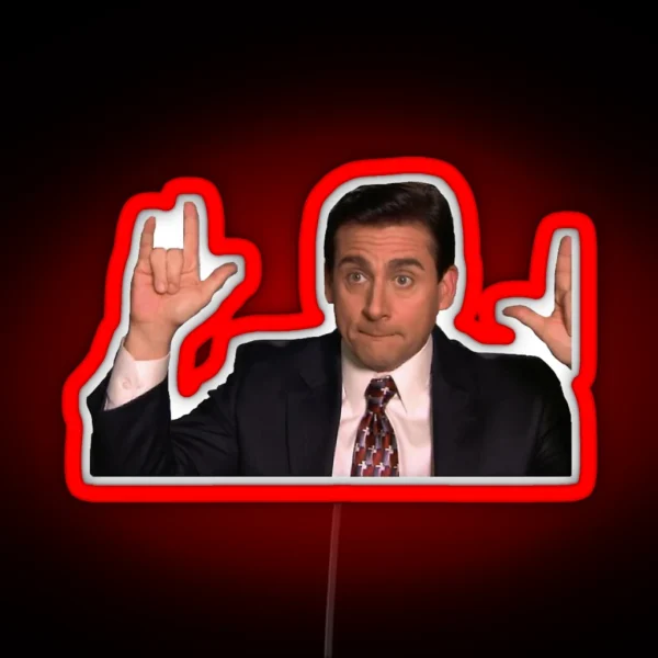 Michael Scott Rock N Roll Sign RGB Neon Sign