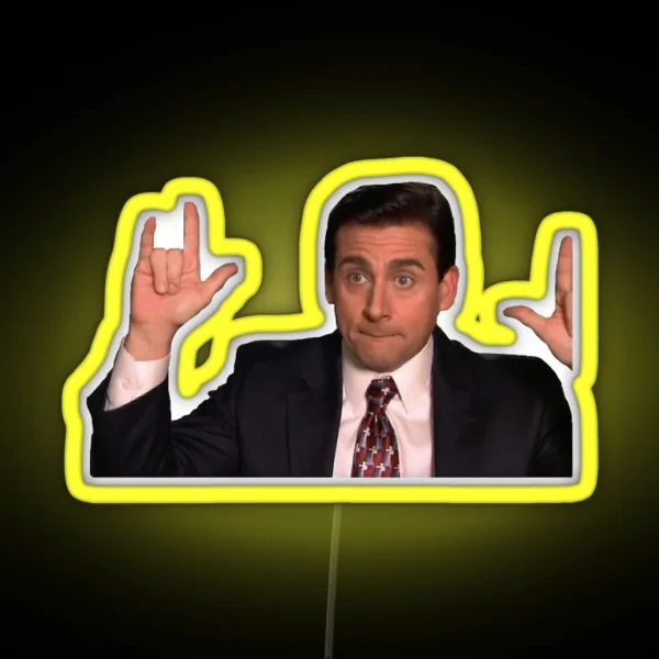 Michael Scott Rock N Roll Sign RGB Neon Sign