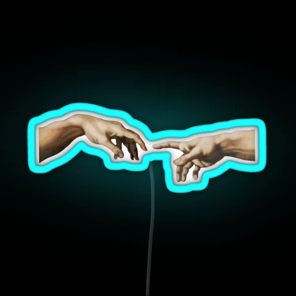 Michelangelo S The Creation Of Adam RGB Neon Sign