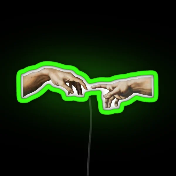 Michelangelo S The Creation Of Adam RGB Neon Sign