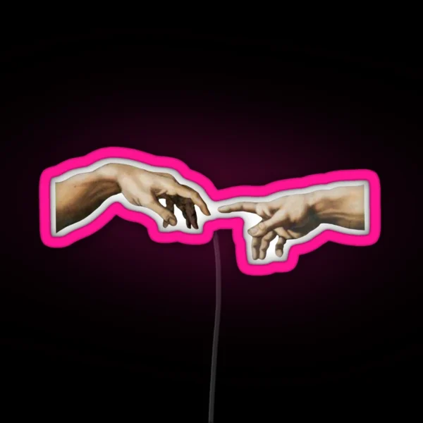 Michelangelo S The Creation Of Adam RGB Neon Sign