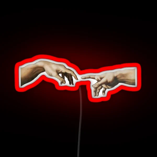 Michelangelo S The Creation Of Adam RGB Neon Sign