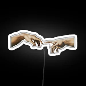 Michelangelo S The Creation Of Adam RGB Neon Sign