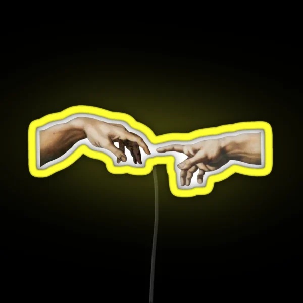 Michelangelo S The Creation Of Adam RGB Neon Sign