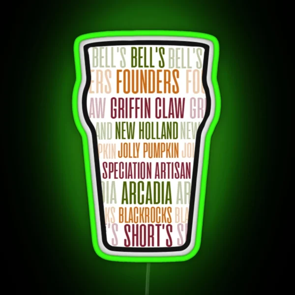 Michigan Breweries RGB Neon Sign