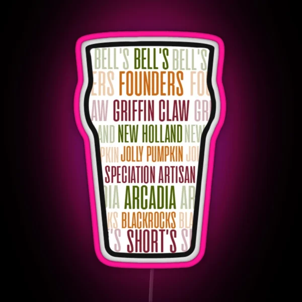 Michigan Breweries RGB Neon Sign