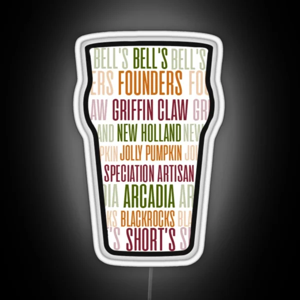 Michigan Breweries RGB Neon Sign