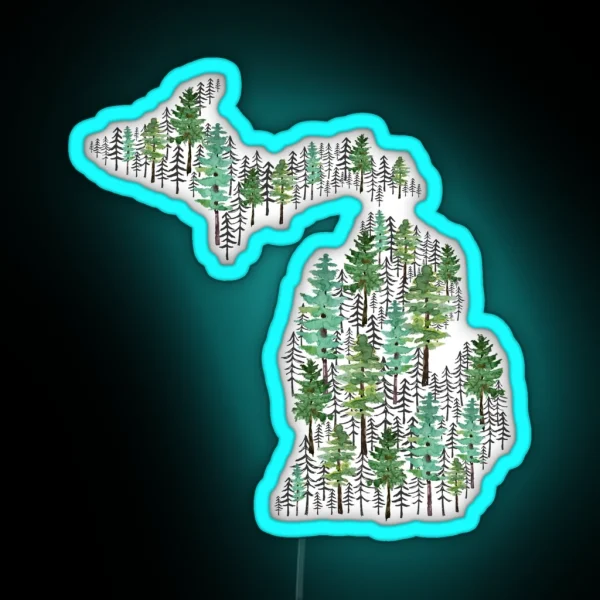 Michigan Forest RGB Neon Sign