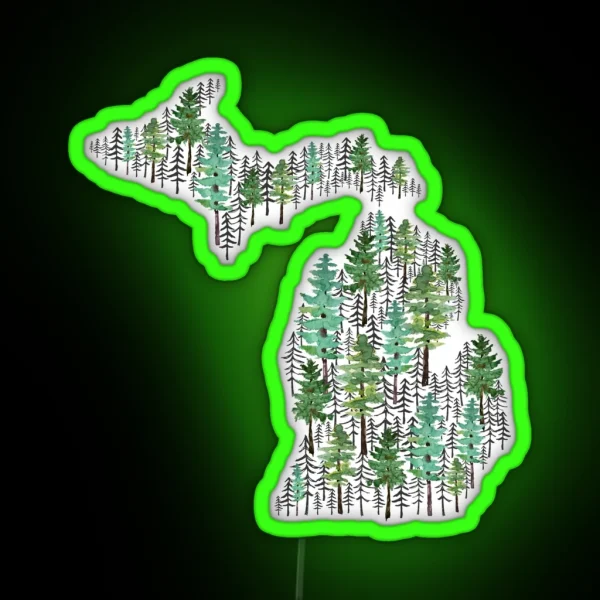 Michigan Forest RGB Neon Sign