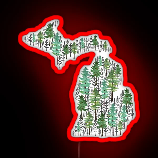 Michigan Forest RGB Neon Sign
