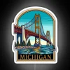 Michigan Mackinaw Bridge iconic Mitten State RGB LED neon sign