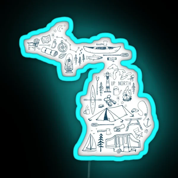 Michigan Outdoor Collection RGB Neon Sign