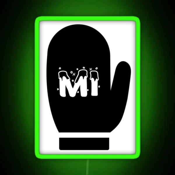 Michigan State Mitten RGB Neon Sign
