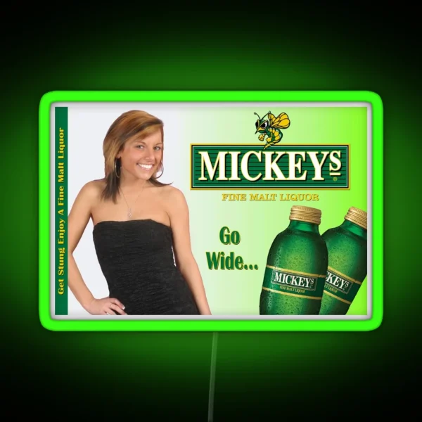 Mickey S Malt Liquor Design RGB Neon Sign
