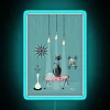 Vintage Mid Century Whimsical Cat Neon Sign with Bold Color Accent