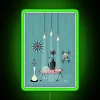 Mid century modern whimsy cat neon sign with bold red accents