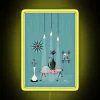 Mid Century Modern Whimsical Feline Neon Sign with Color Changing LEDs