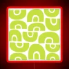 Mid century modern abstract composition in vibrant 334 RGB neon.