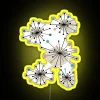 Vibrant retro Mid Century modern atomic starburst RGB LED lighting.