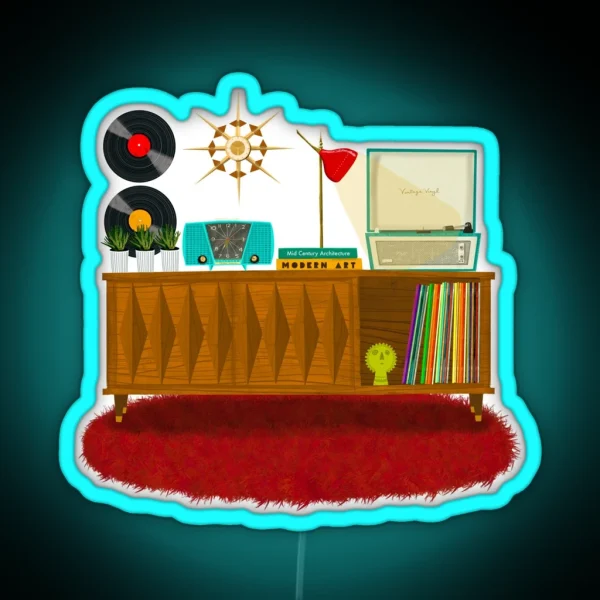 Mid Century Modern Tunes RGB Neon Sign
