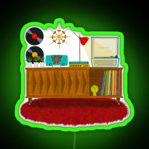 Mid Century Modern Tunes RGB Neon Sign