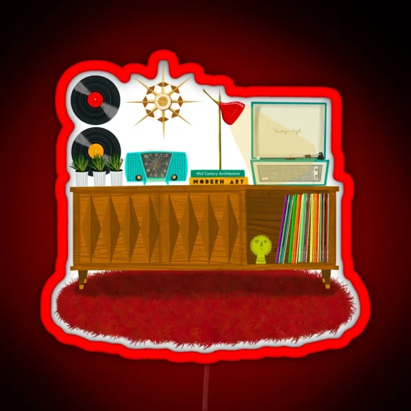 Mid Century Modern Tunes RGB Neon Sign