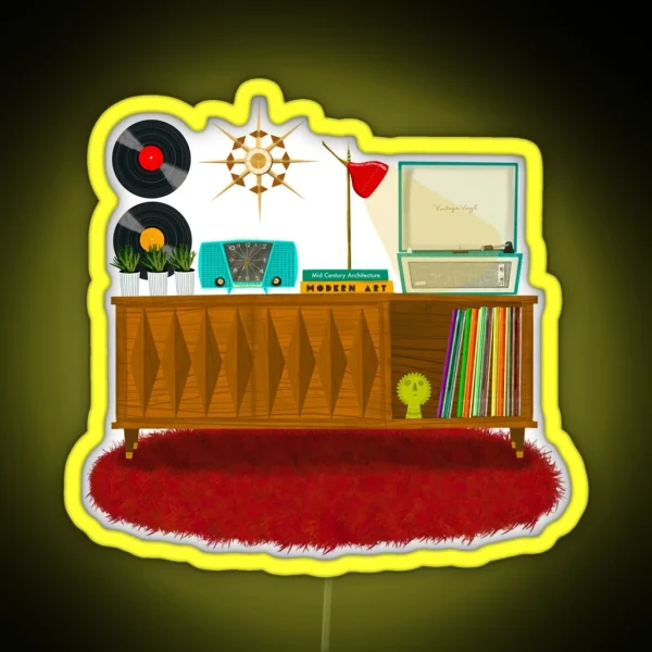 Mid Century Modern Tunes RGB Neon Sign