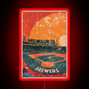 Midcentury Milwaukee Brewers Stadium RGB Neon Sign