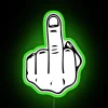 Add a rebellious touch with this middle finger neon sign.