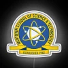 Midtown High School of Science and Technology glowing neon wall decoration.
