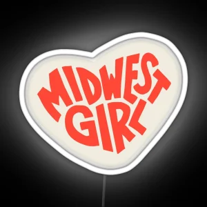 MIDWEST GIRL Hearts RGB Neon Sign