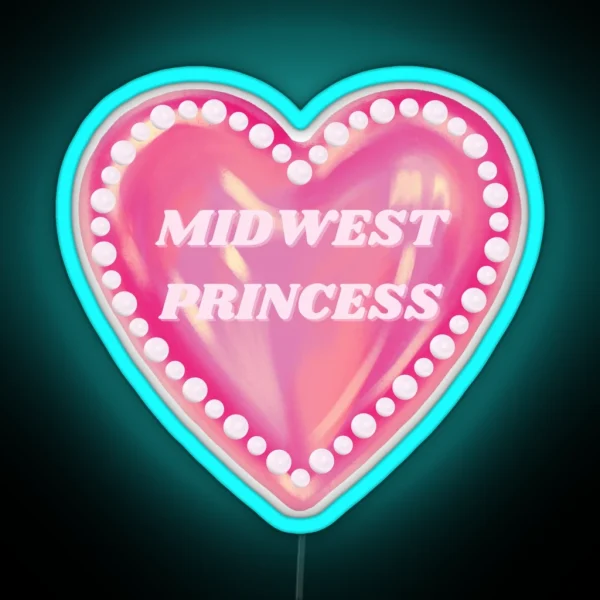 Midwest Princess Pink Heart With Pearls Chappell Roan RGB Neon Sign